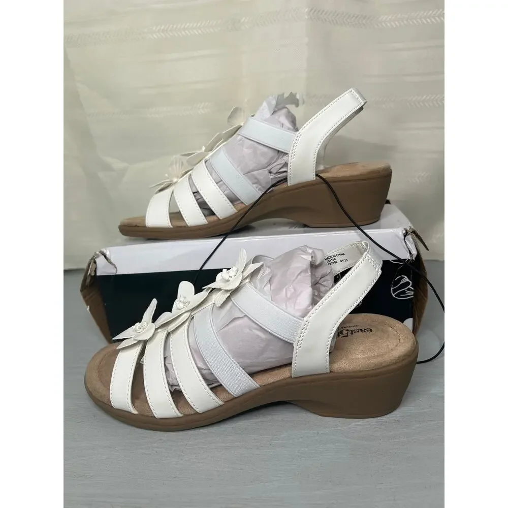 East 5th Memory Foam Slip On Sandals White Womens Size 11M